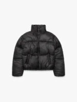 WRINKLED PUFFER JACKET - BLACK