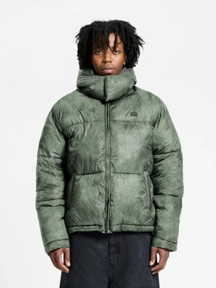 WRINKLED PUFFER JACKET - DÉLIRIA GREEN