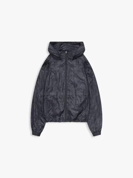 WRINKLED RAIN JACKET - BLACK